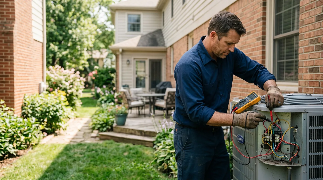 HVAC technician working near North Creek, NY